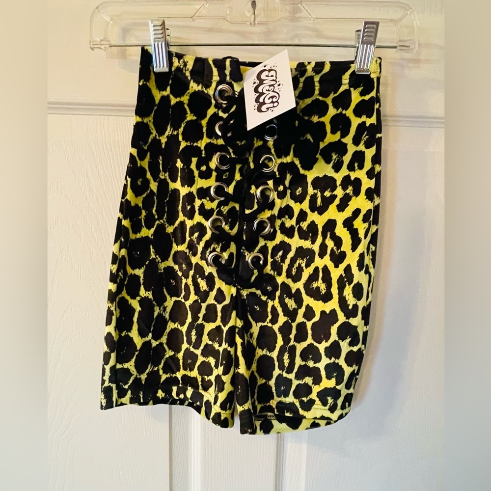 Leopard Print Lace-Up Shorts
